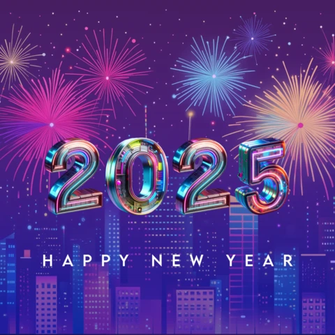 Modèle de post instagram avec feux d'artifice pour le nouvel an