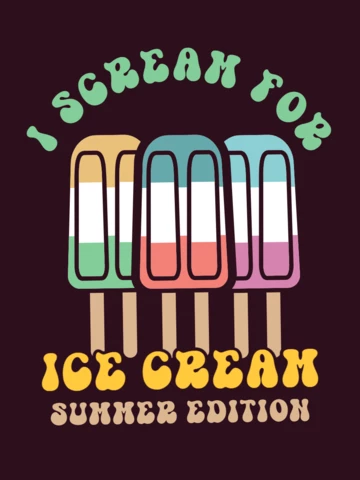 I Scream For Ice Cream T-shirt Design Template