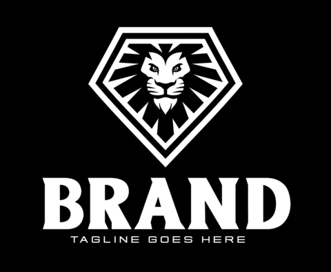 Modèle de logo pour le diamant du lion