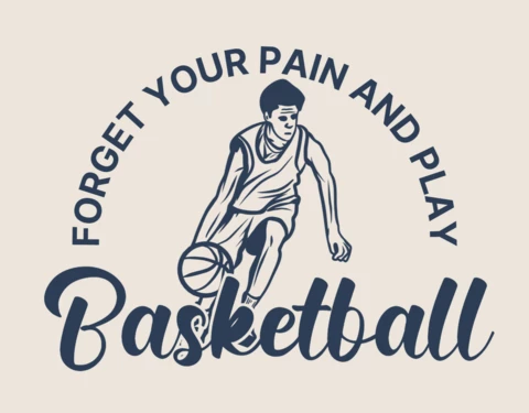 Man Dribbling Basketball Vintage T-Shirt Design Template