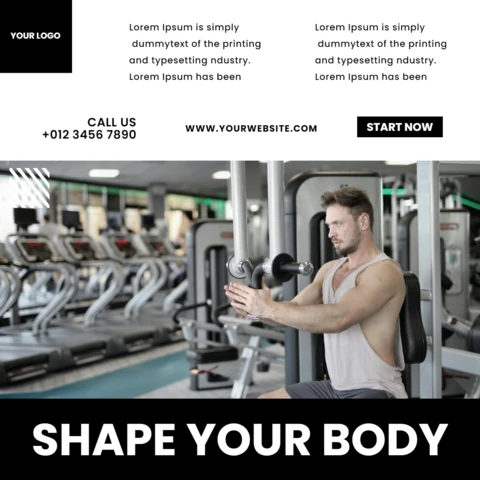 Shape your Body Gym Werbe-Instagram-Post-Design-Vorlage