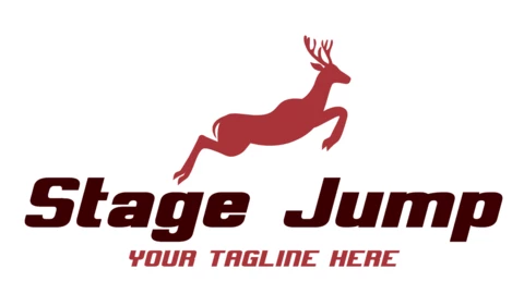 Stage Jump Deer Logo Design Template