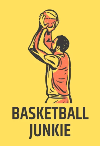 Man Playing Basketball Vintage T-shirt Design Template