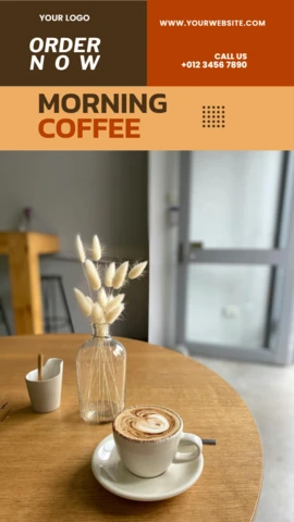 Morning Coffee Promotional Instagram Story Post Design Template