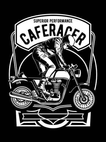 Plantilla de diseño de camiseta de motocicleta cafe racer
