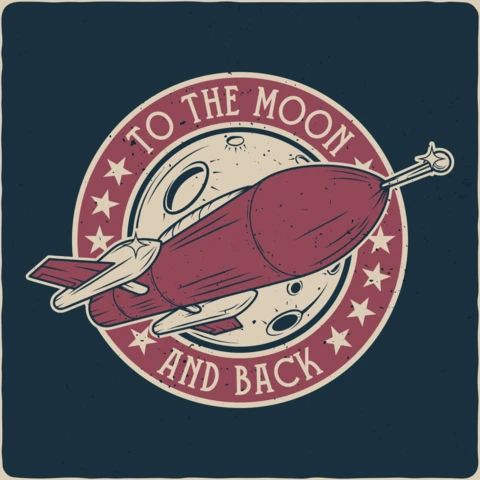 To the moon and back plantilla de diseño de camiseta vintage