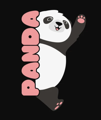 Cute Panda Bear T-Shirt Design Template