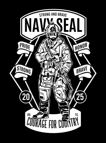 Szablon koszulki Navy Seal Odwaga dla kraju