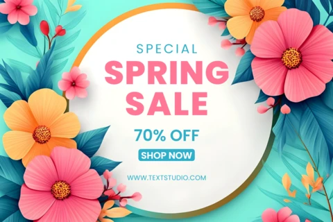Vibrant Floral Spring Sale Design Promotional Banner Template