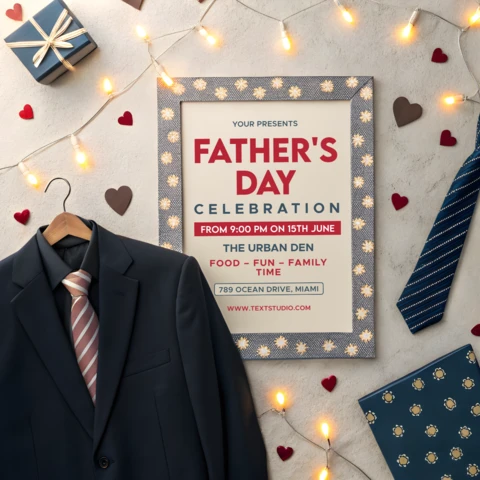Father's Day Celebration Template with Elegant Suit Design
