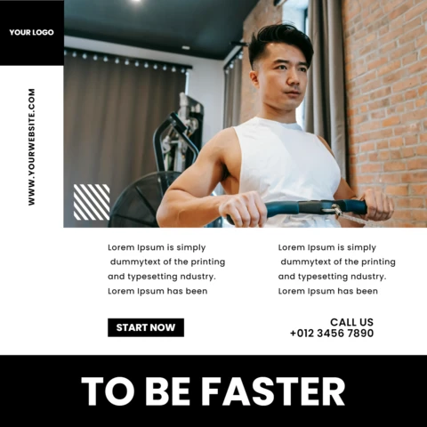 Modelo de design moderno e minimalista de postagem promocional de academia no Instagram