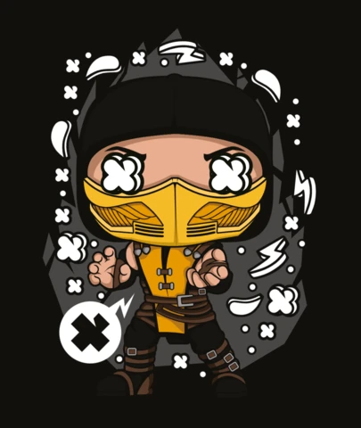 Mortal Kombat Scorpion Pop Culture T-Shirt Design Template