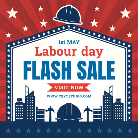 Labour Day Flash Sale Design Template - Bold and Patriotic Style