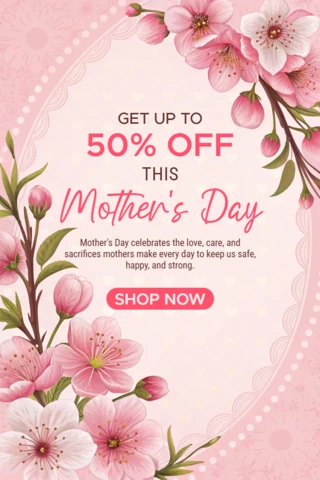 Floral Mother's Day Promotion Template - Elegant Design for Special Discounts