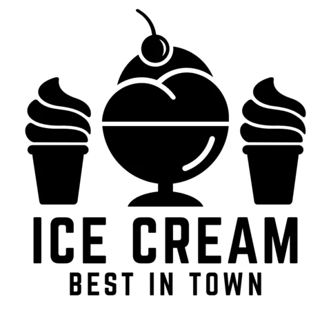 Modèle de logo noir pour les glaces