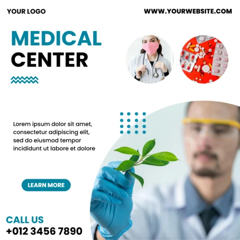 Medical Care Promotional Social Media Post Design Template