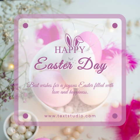 Pink Illustration Simple Happy Easter Day Instagram Post