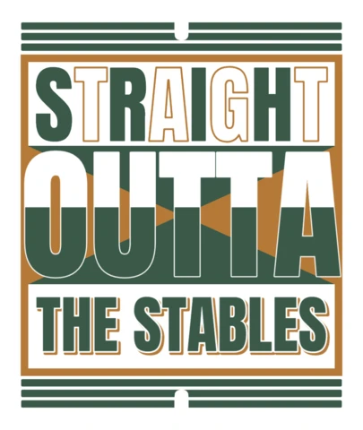 Bold Typography Design Template: 'Straight Outta The Stables' Editable Graphic
