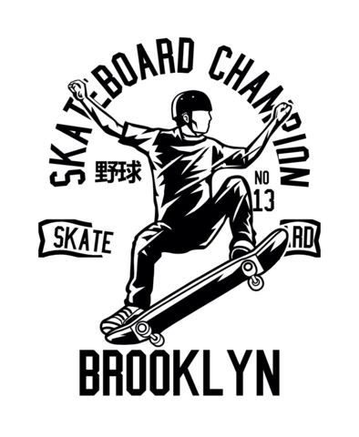 Skateboard Champion T-shirt Design Template