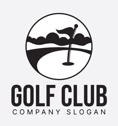Plantilla de diseño de logotipo de club de golf negro