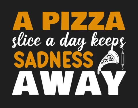 Modello di t-shirt con fetta di pizza