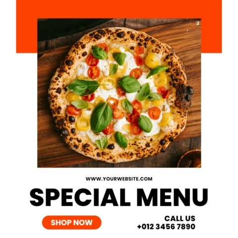 Plantilla de diseño de publicación en redes sociales para marketing de restaurantes