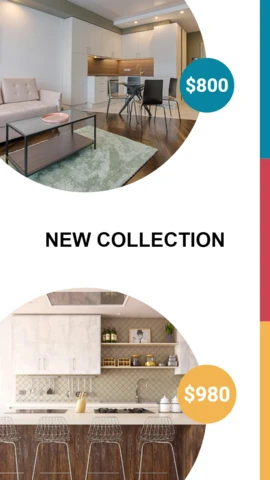 Bright And Tricolor Stripe Collage Instagram Story Post Design Template
