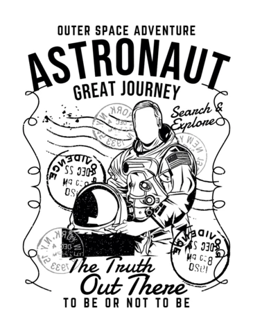 T-Shirt-Designvorlage für Astronauten-Weltraumreise
