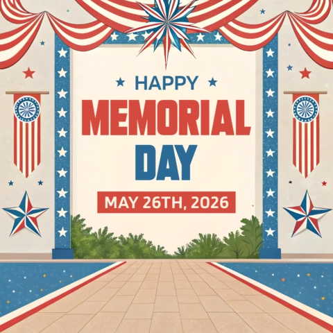 Patriotic Memorial Day Celebration Template - Vintage Design for Editable Invitations