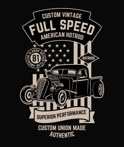 Classic American Hotrod T-Shirt Design Template