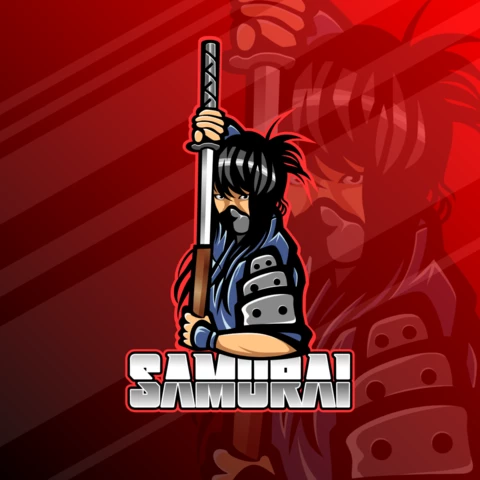 Samurai Esport Mascot Logo Design Template