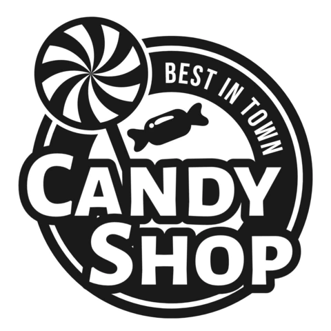 Plantilla de diseño del logotipo de la mejor tienda de caramelos
