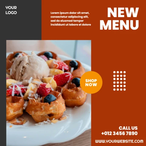 Commercial Two-Tone Basic Collage Instagram Post Design Template