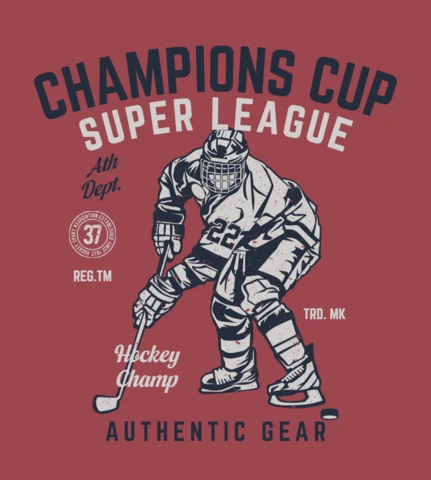 Hockey Championship Super League T-shirt Design Template