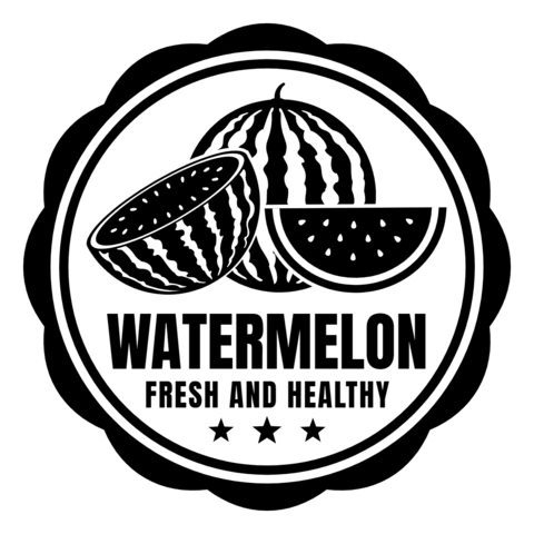 Badge Stamps Watermelon Logo Design Template