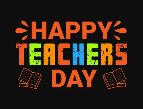 Tshirt coloré "Happy teachers day" (bonne journée des enseignants)