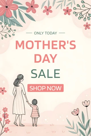 Charming Floral Mother's Day Sale Template Design - Editable Promotional Graphic
