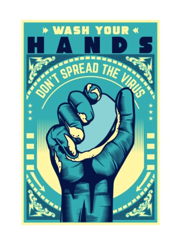 Wash Your Hand Vintage Poster Design Template