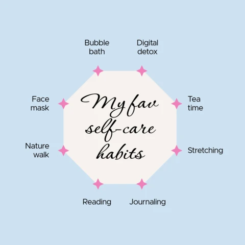 Favorite Self-Care Habits Instagram Post Design Template