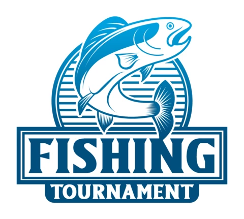 Modello di progettazione logo colorato di pesca