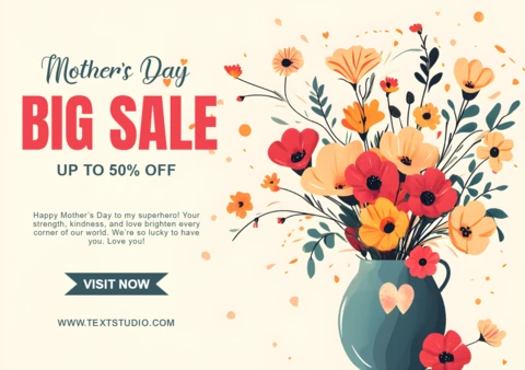 Floral Mother's Day Sale Design Template - Editable and Festive