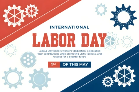 Editable Labor Day Celebration Template - Modern Industrial Design