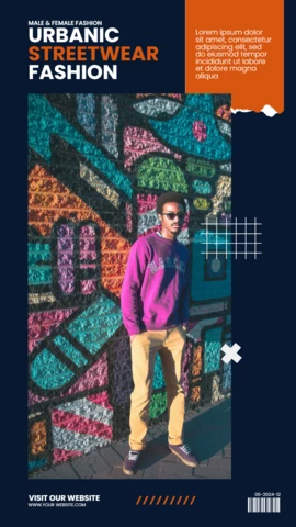 Urbanic streetwear mode social media story ontwerpsjabloon