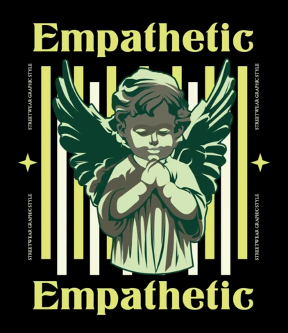 Empathetic Angel Design Template for Apparel and Merchandise