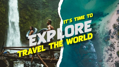 White and Yellow Bold Modern World Travel YouTube Thumbnail Design