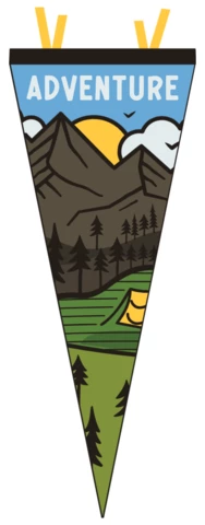 Mountain Adventure Pennant Template Design