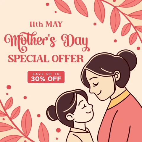 Charming Mother's Day Promotion Template - Editable Floral Design for Special Offers