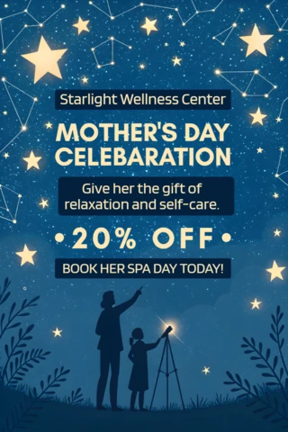 Starry Night Mother's Day Celebration Design Template for Wellness Promotions
