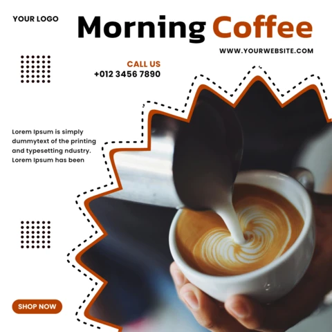 Morning Coffee Social Media Post Design Template
