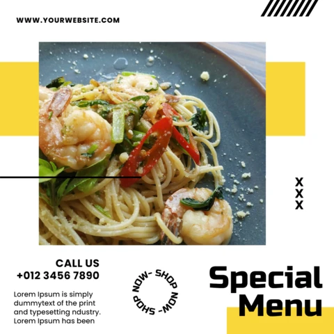 Bright Yellow Promotional Instagram Post Design Template